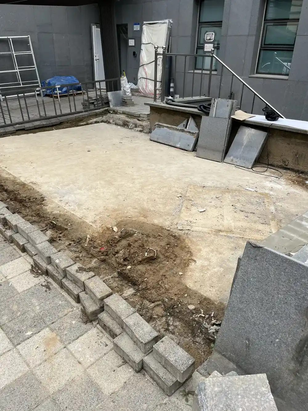 보도블록시공 시공 전 현장 사진